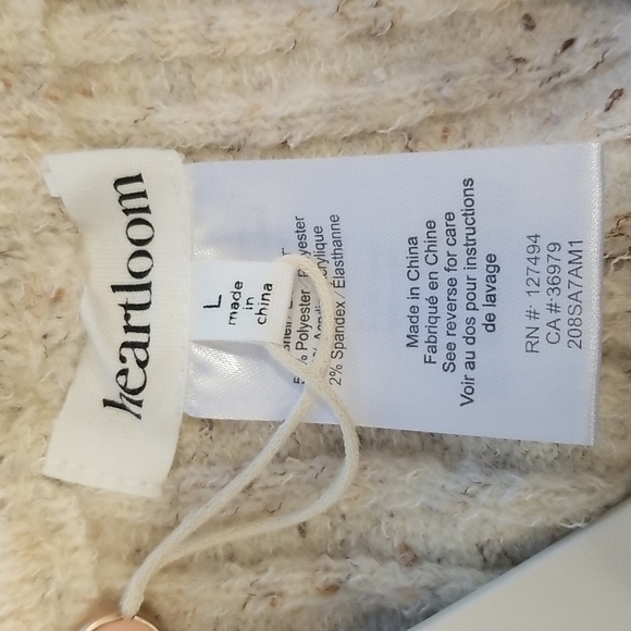 💕HEARTLOOM💕 Nikita Pant Oat Ribbed Soft & Cozy Wide Leg Sweatpants Large NWT - Picture 13 of 14